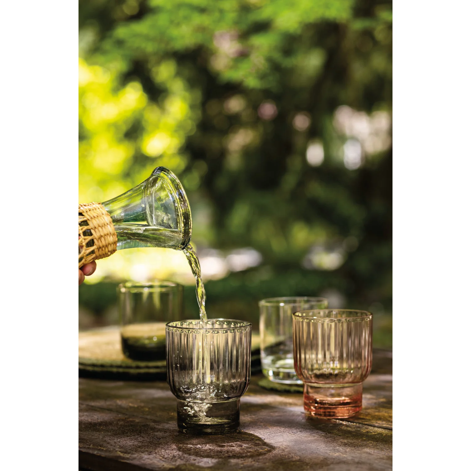 Acrylic Fluted Highball Glass - Blush Pink - Image 2