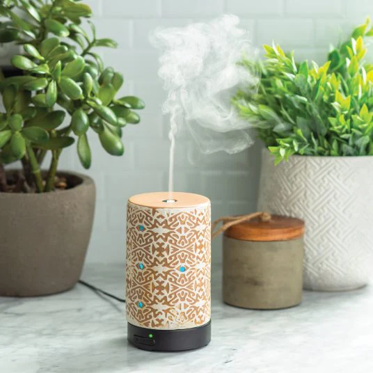 Airomé WHITE TERRACOTTA Ultrasonic Essential Oil Diffuser - Image 2