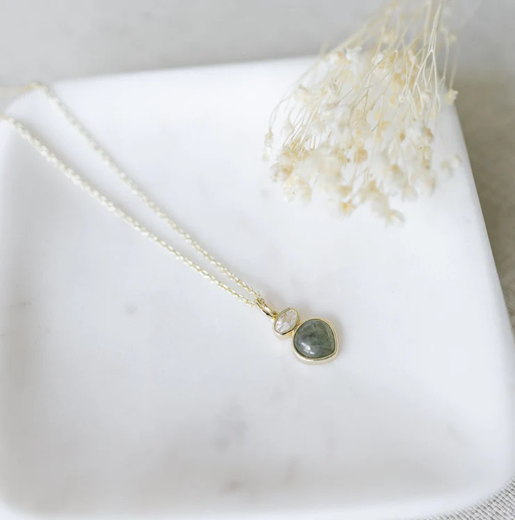 Anastasia Necklace - Gold/Labradorite - Image 2