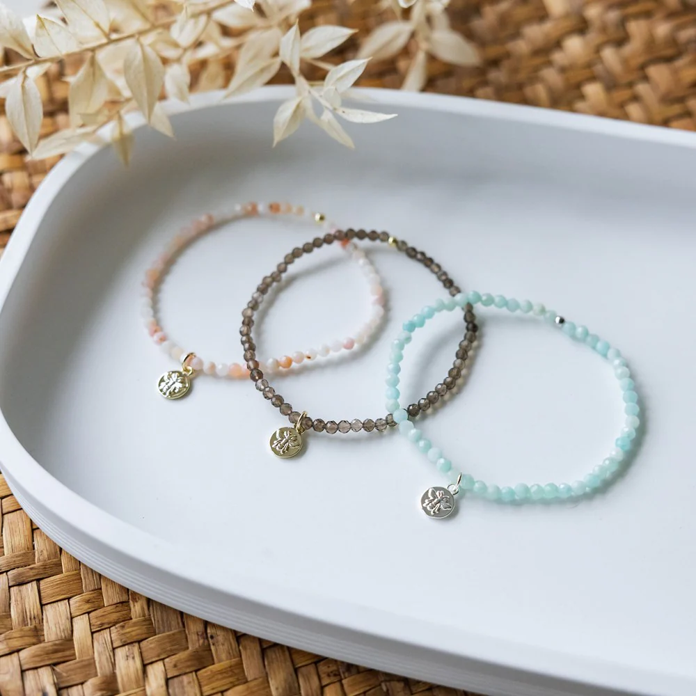 Baby Bee Bracelet - Silver/Amazonite - Image 3
