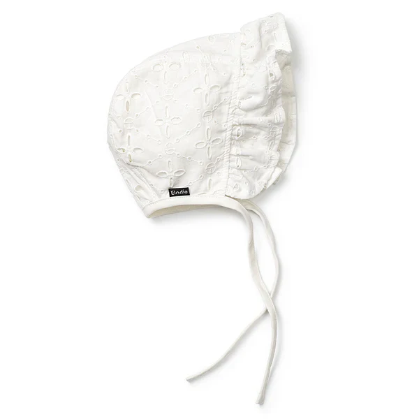 Baby Bonet- White Embroidery - Image 2