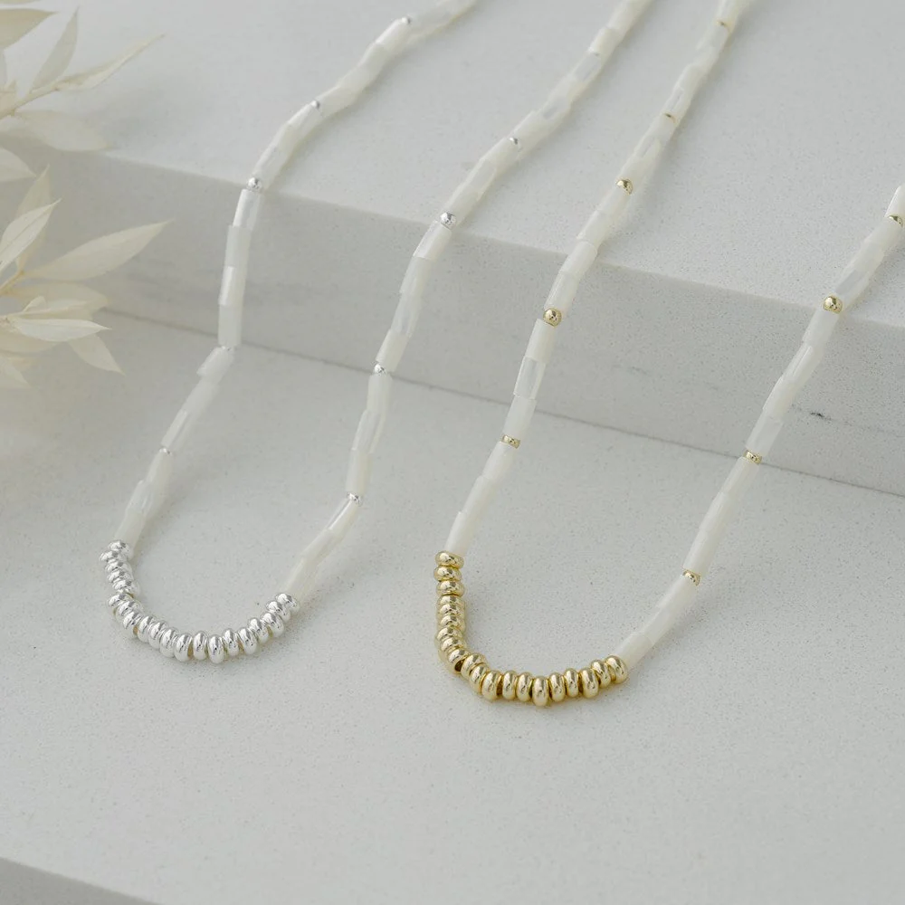 Bae Necklace - Silver/Mother of Pearl