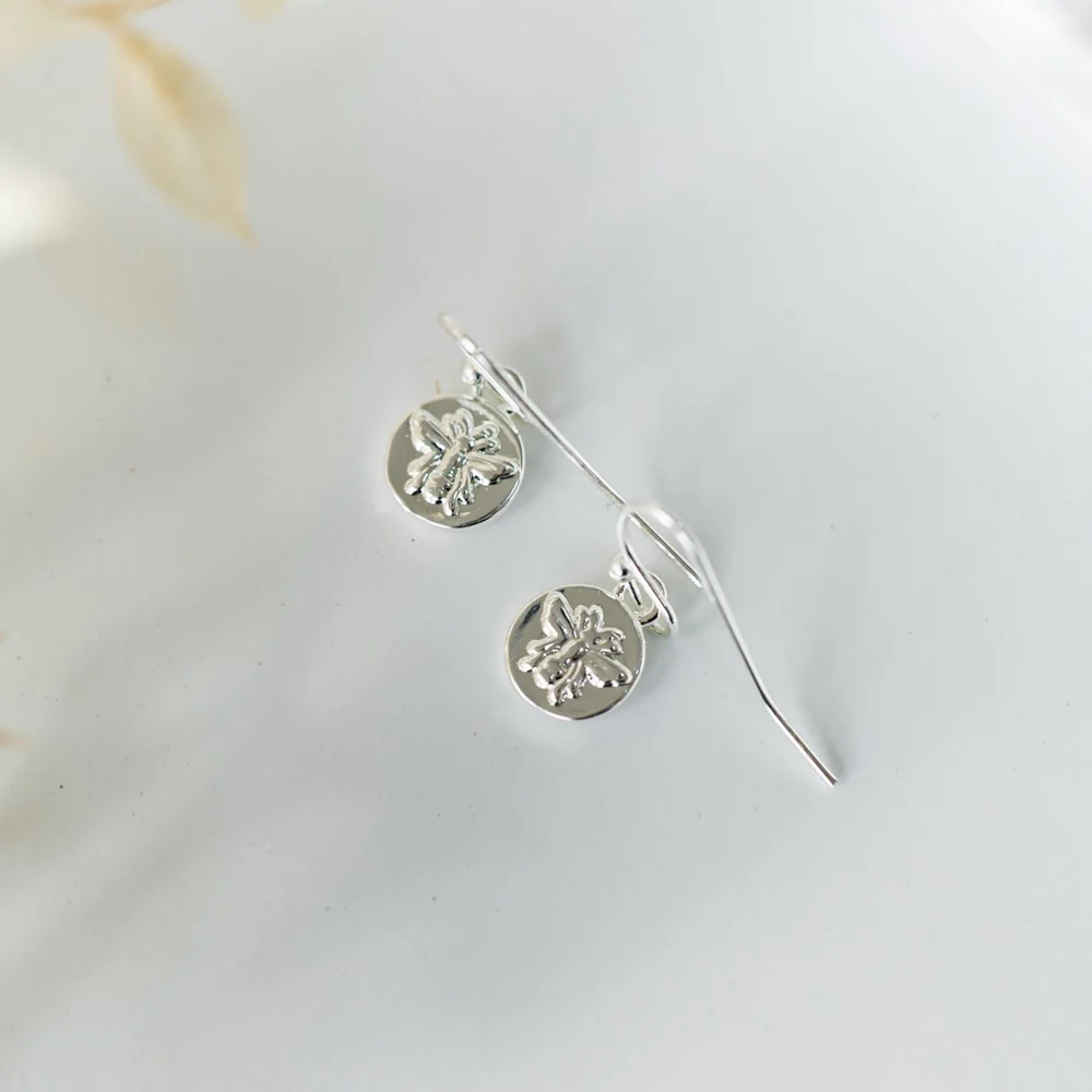 Bee Babe Earrings - Silver
