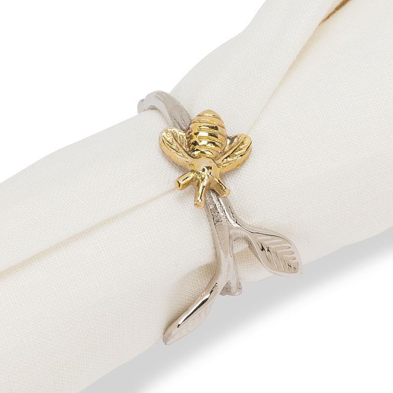 Bee on Branch Napkin Ring Pair - Image 2