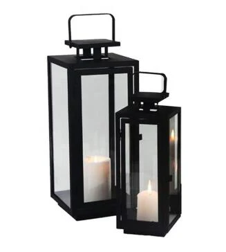 Black Metal Rectangular Lantern (PICKUP ONLY)