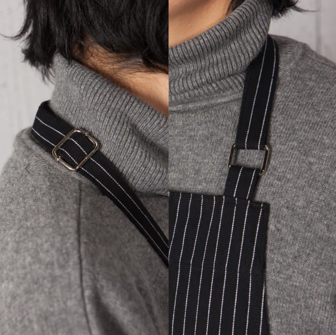 Black Pinstripe Chef's Apron - Image 2