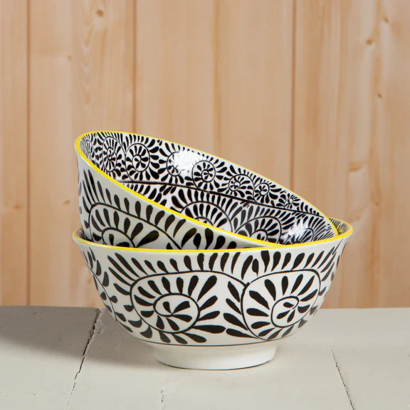 Black Vines Stamped 6 Inch Bowl - Image 2