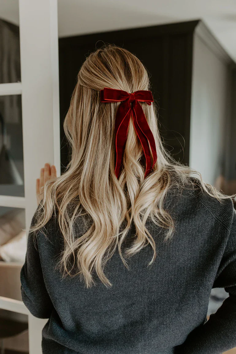 Black Windsor Flats Velvet Bow - Image 2
