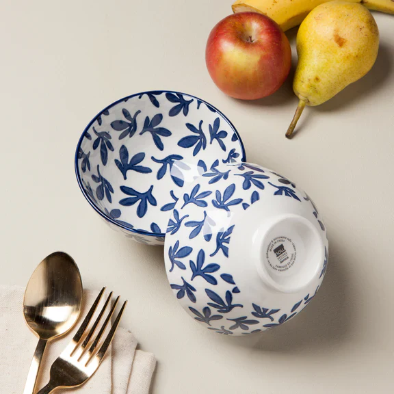 Blue Floral Stamped 4 Inch Bowl - Image 2