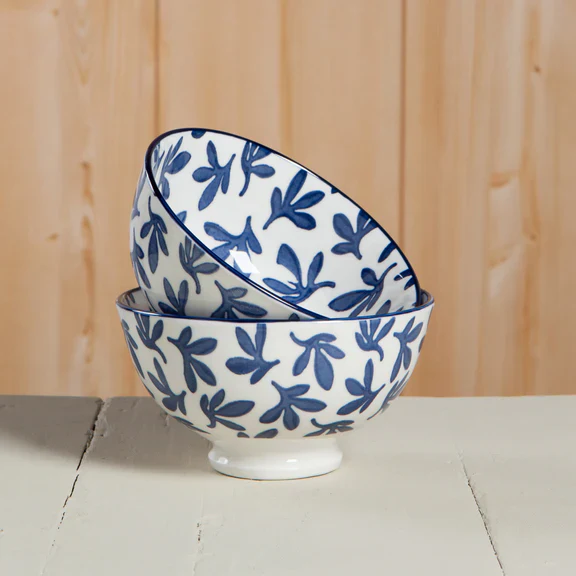 Blue Floral Stamped 4 Inch Bowl - Image 3