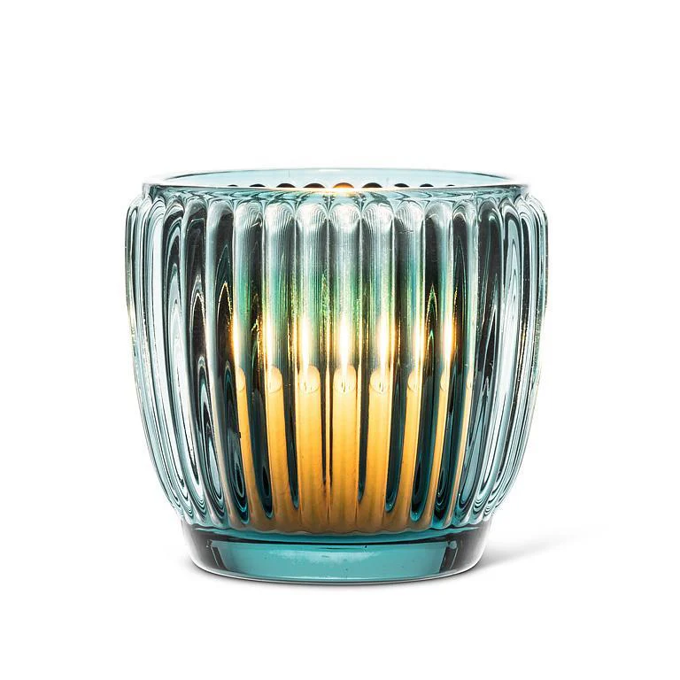 Blue Small Ribbed Votive - Image 2
