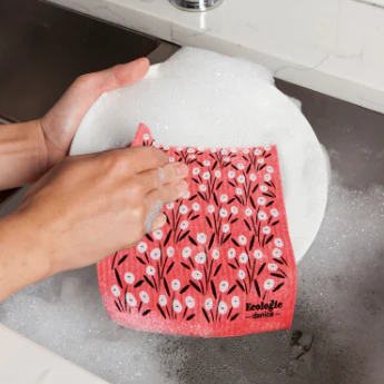 Bouquet Pink Swedish Dishcloth - Image 3