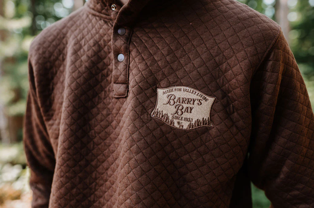 Brown - Barry's Bay Patch Henley Sweater FINAL SALE - Image 2