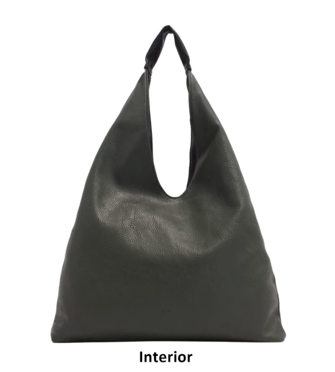 Cecilia 2-in-1 Reversible Hobo - Black / Deep Forest - Image 2