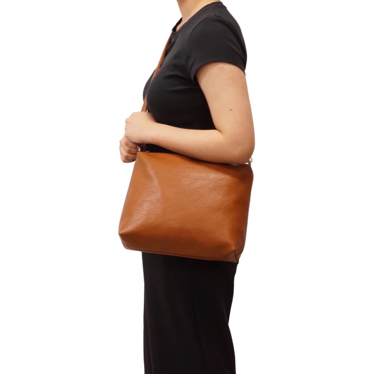 Cecilia 2-in-1 Reversible Hobo - Black / Tan - Image 4
