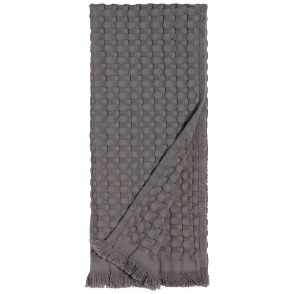 Charcoal Organic Cotton Waffle Hand Towel - Image 2