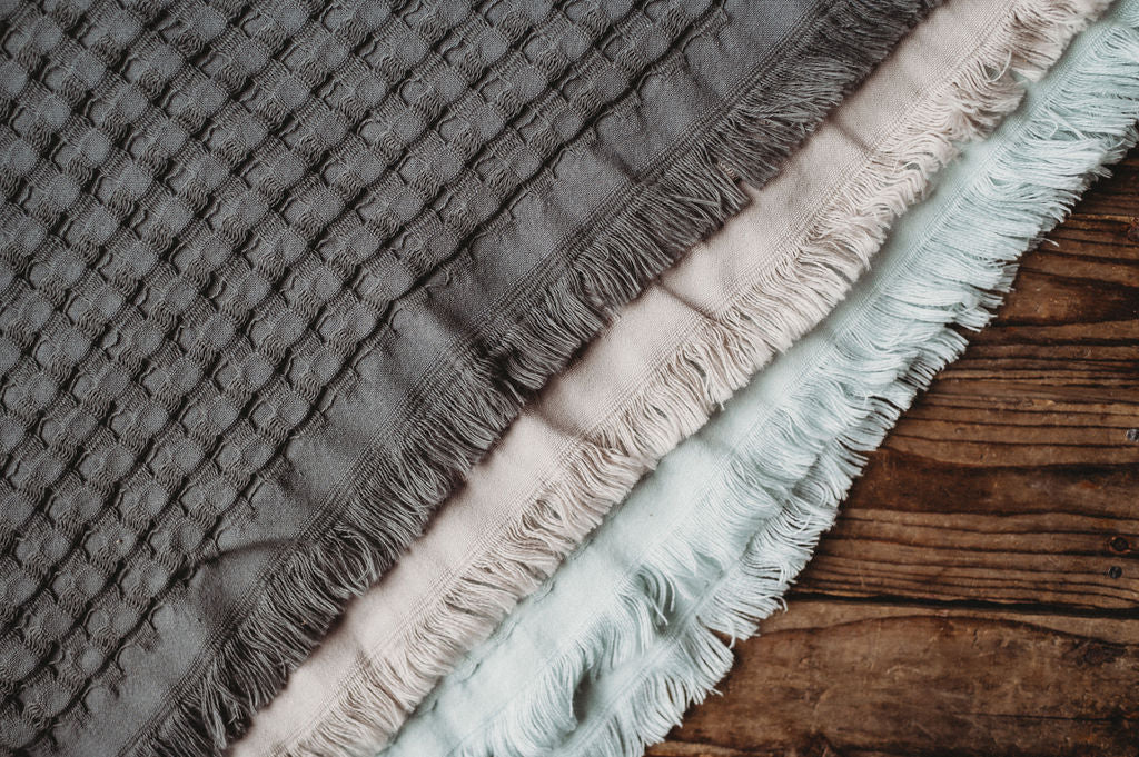 Charcoal Organic Cotton Waffle Hand Towel - Image 3