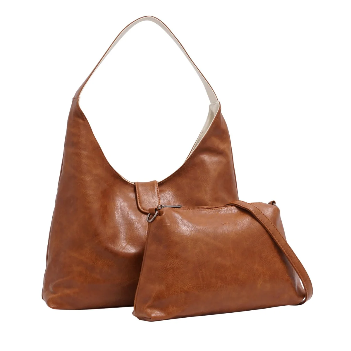 Charlene 2-in-1 Reversible Hobo - Black / Light Khaki - Image 3