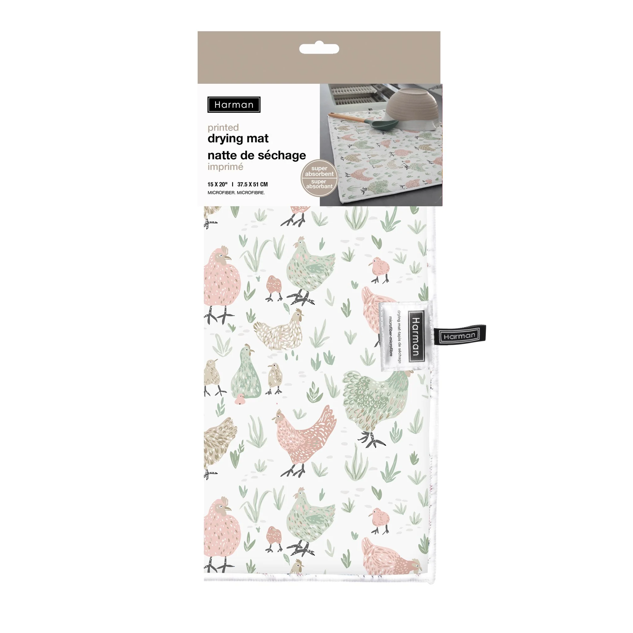 Chickens Printed Drying Mat - Image 2