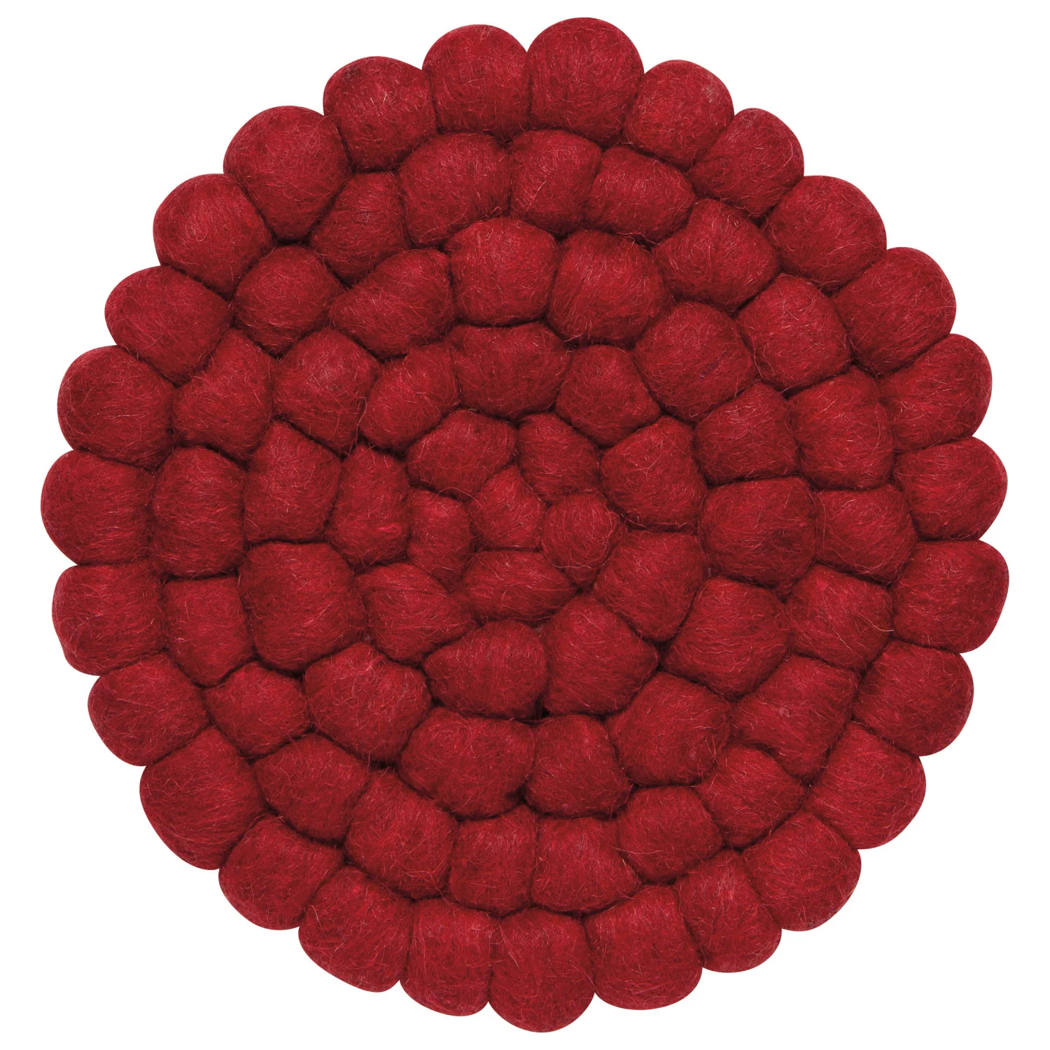 Chili Red Recycled Wool Felt Dot Trivet - Image 2