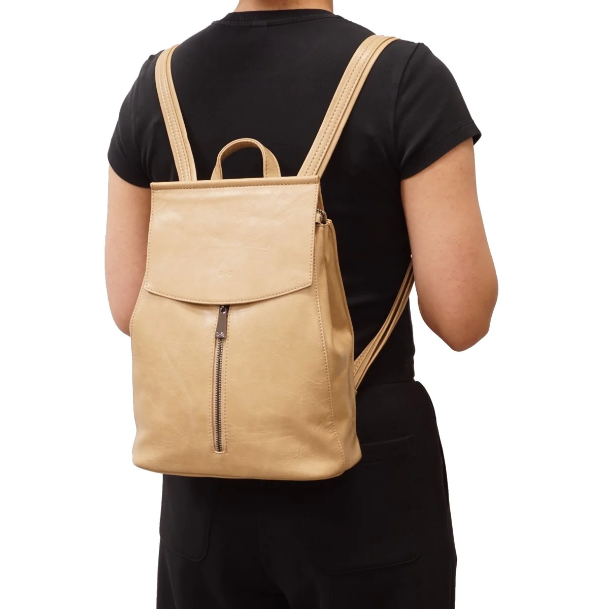 Chloe Convertible Backpack - Camel - Image 2