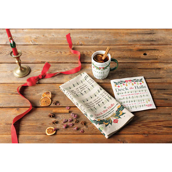 Christmas Carol Printed Cotton Dishtowel - Image 2