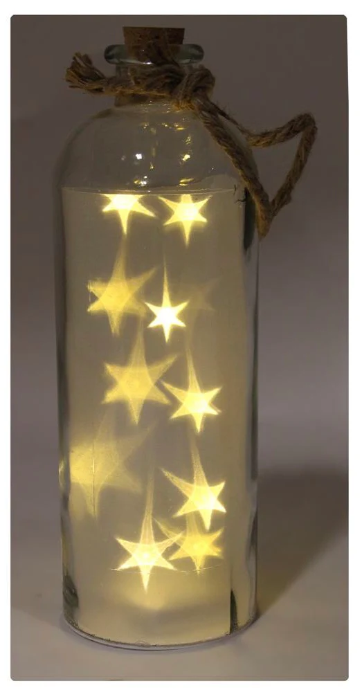 12” Clear LED Star Reflection Bottle - Image 2