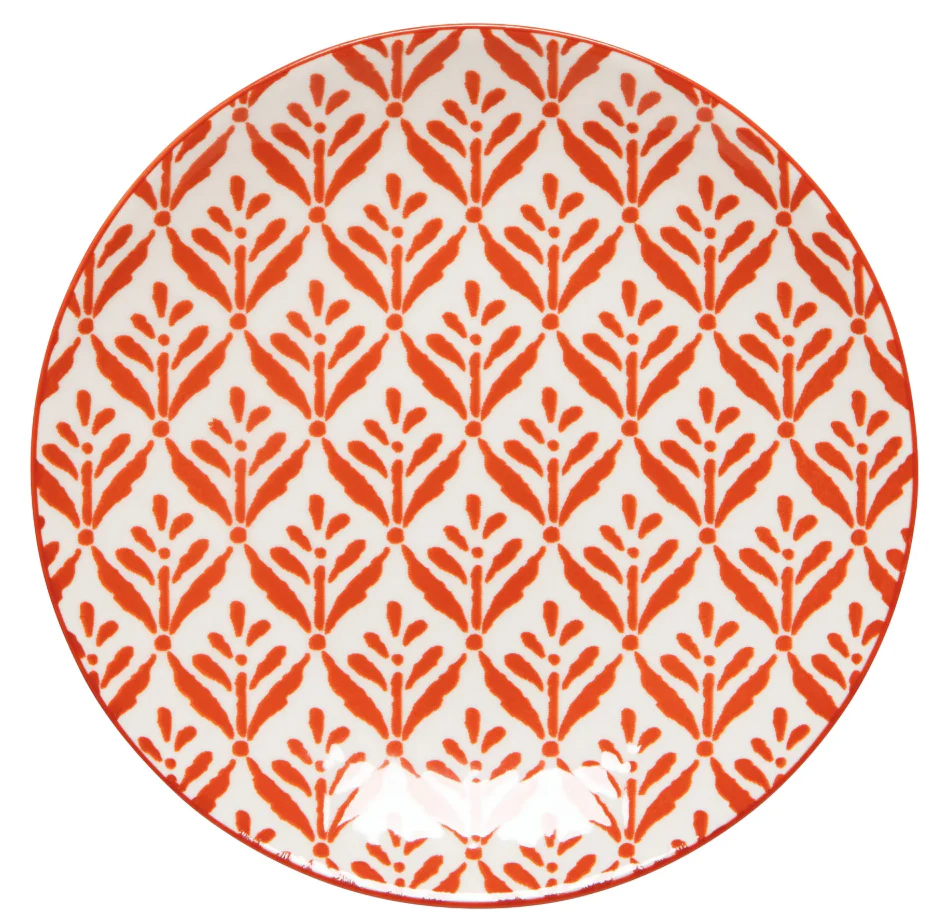 Copper Leaves Stamped Appetizer Plate - 6 Inch