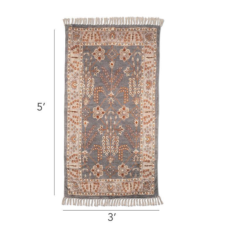 Dark Grey Printed 3'x5' Floor Rug - Image 2