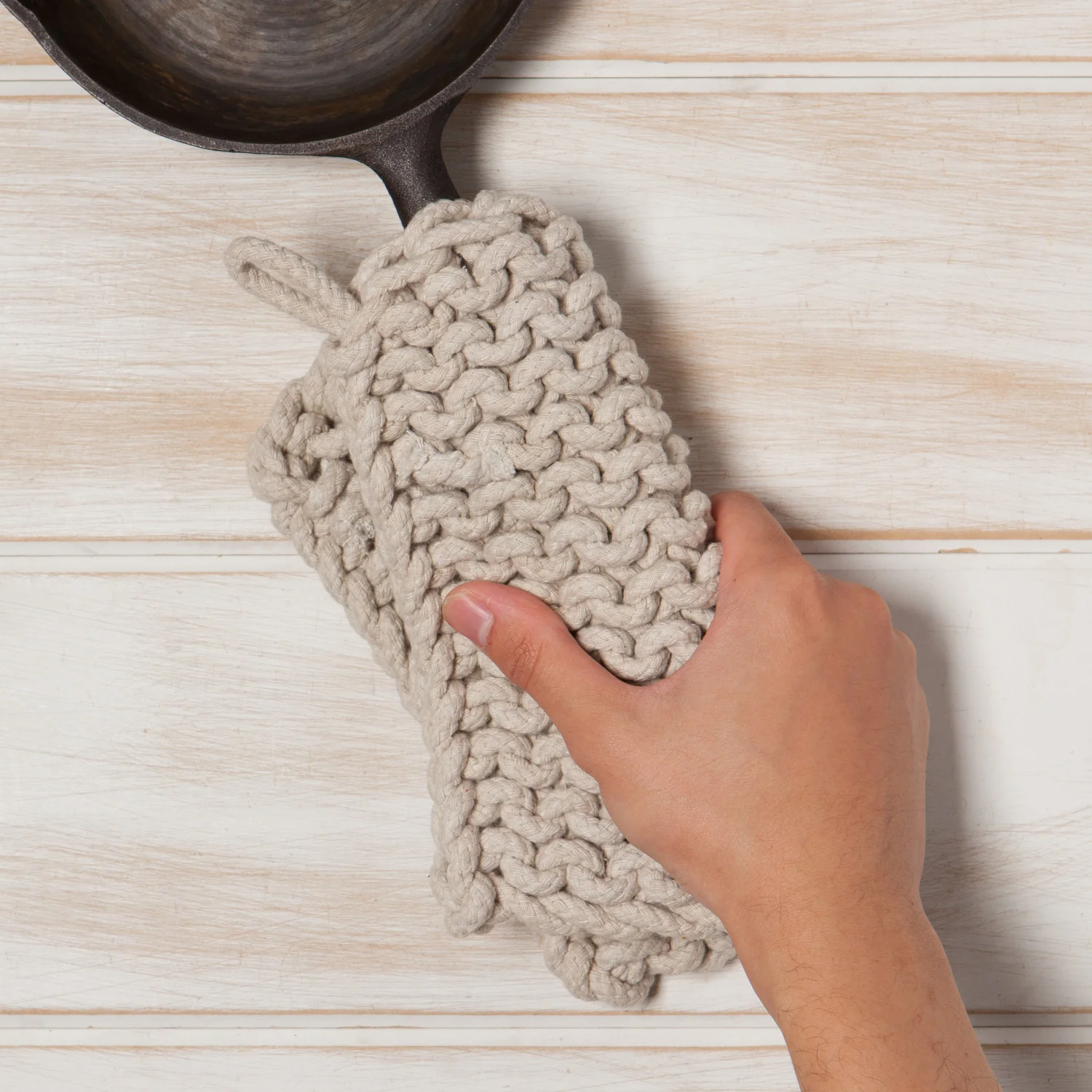 Dove Gray Knit Potholder - Image 2