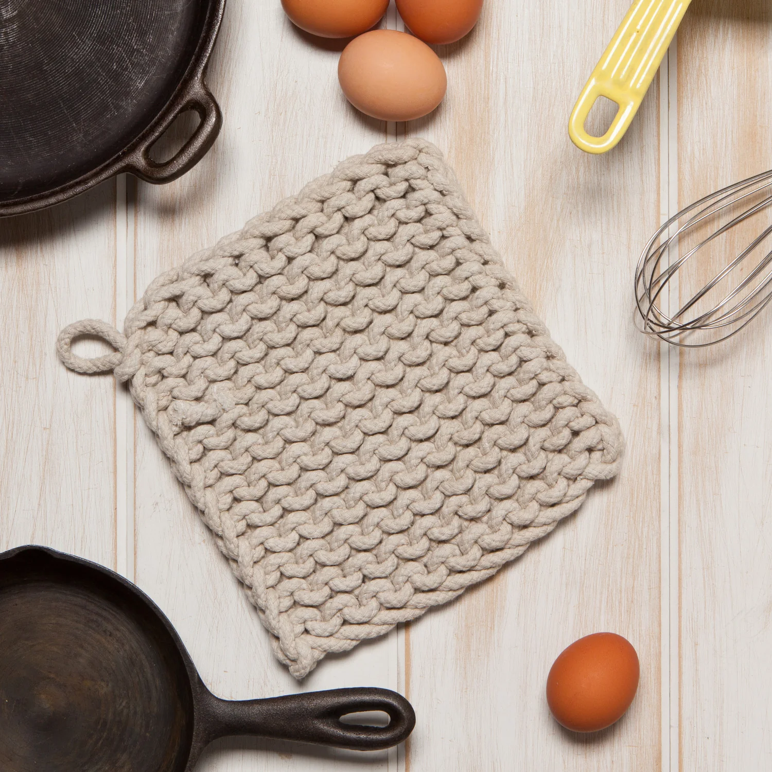 Dove Gray Knit Potholder - Image 5