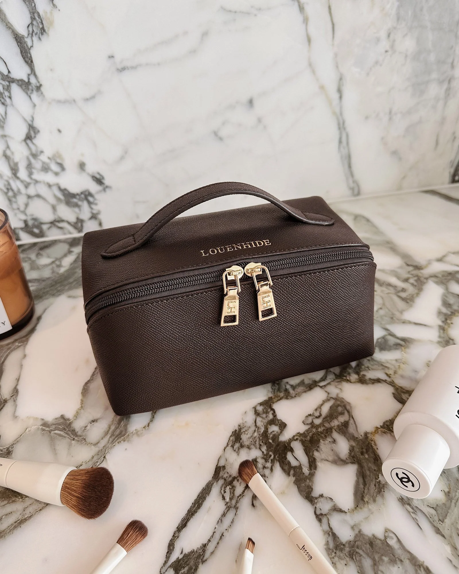 Ellis Makeup Bag - Chocolate - Image 2