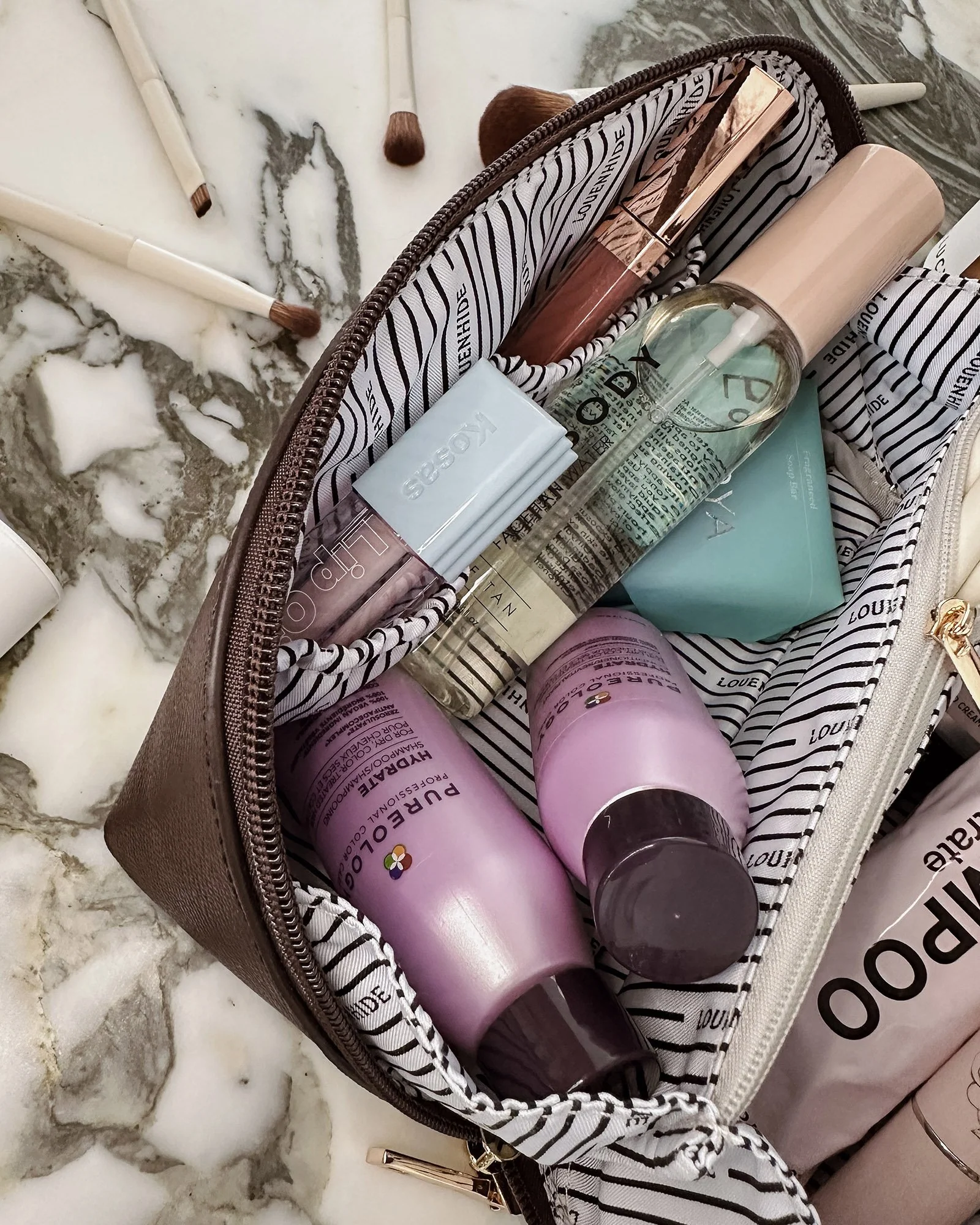 Ellis Makeup Bag - Chocolate - Image 7