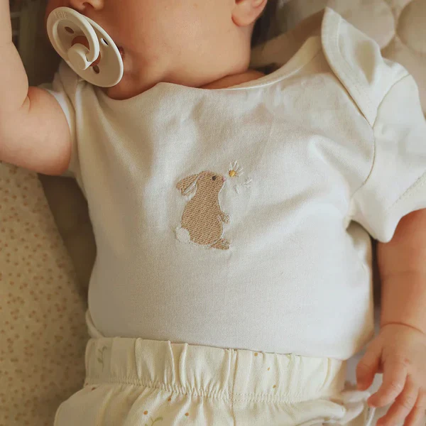 Embroidered Bunny Onesie - Image 3