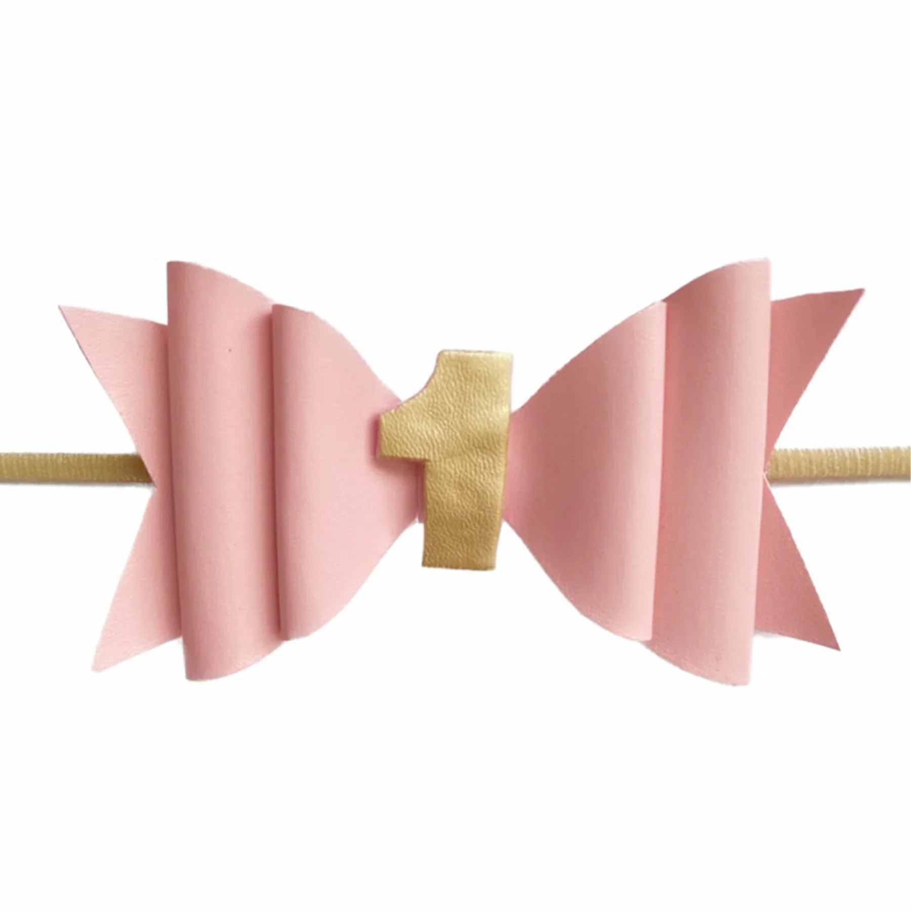 First Birthday Headband - Pink Hair Bow - Image 2