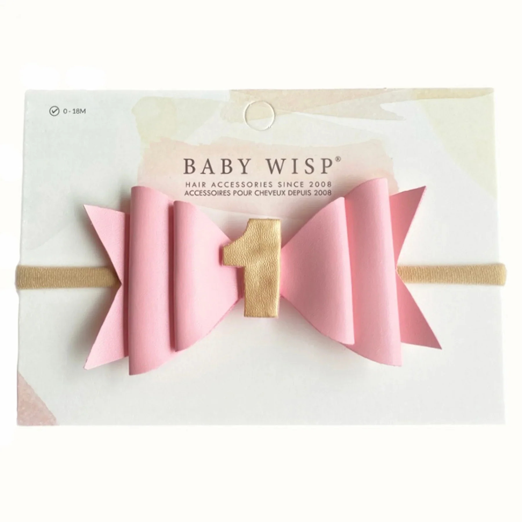 First Birthday Headband - Pink Hair Bow - Image 3