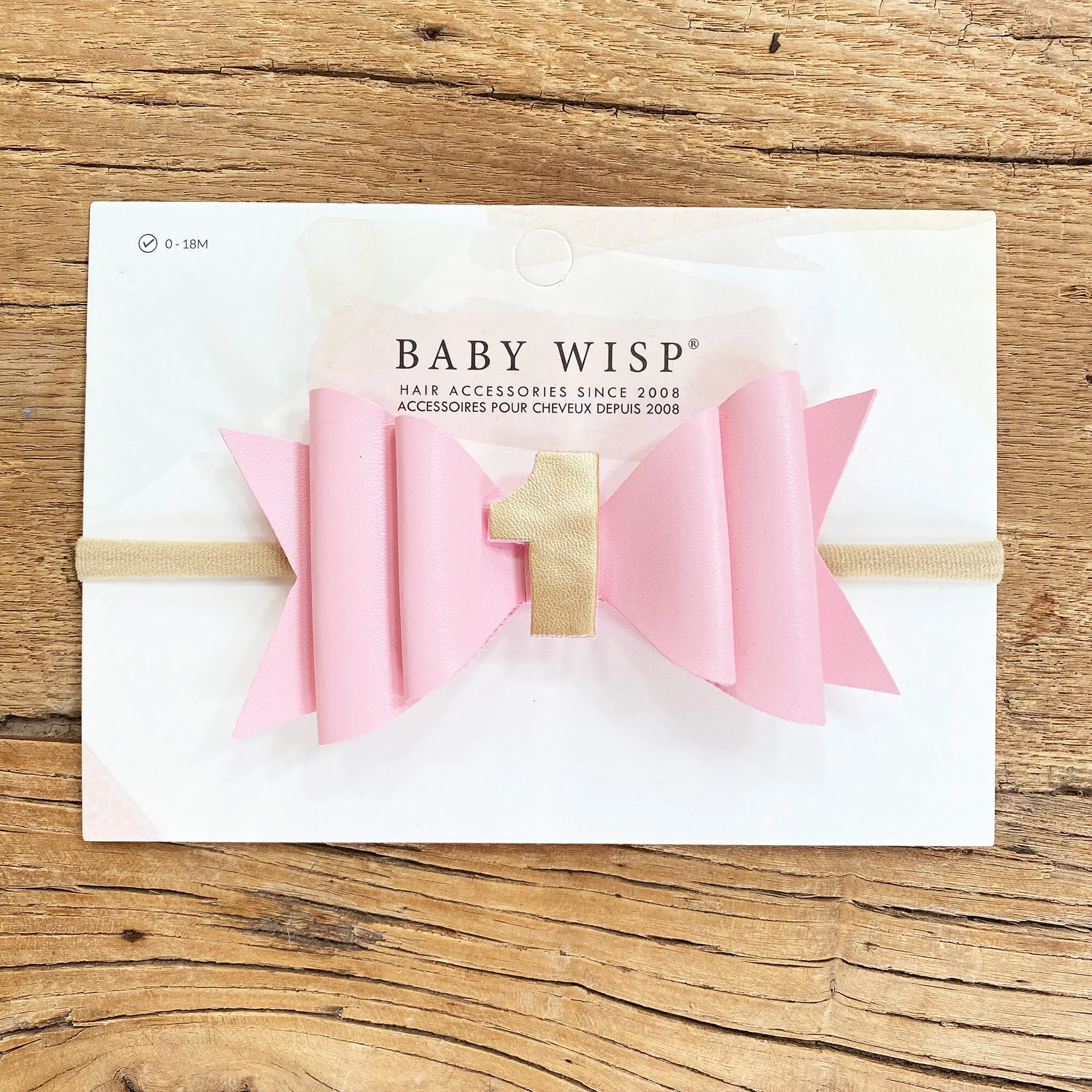 First Birthday Headband - Pink Hair Bow - Image 4