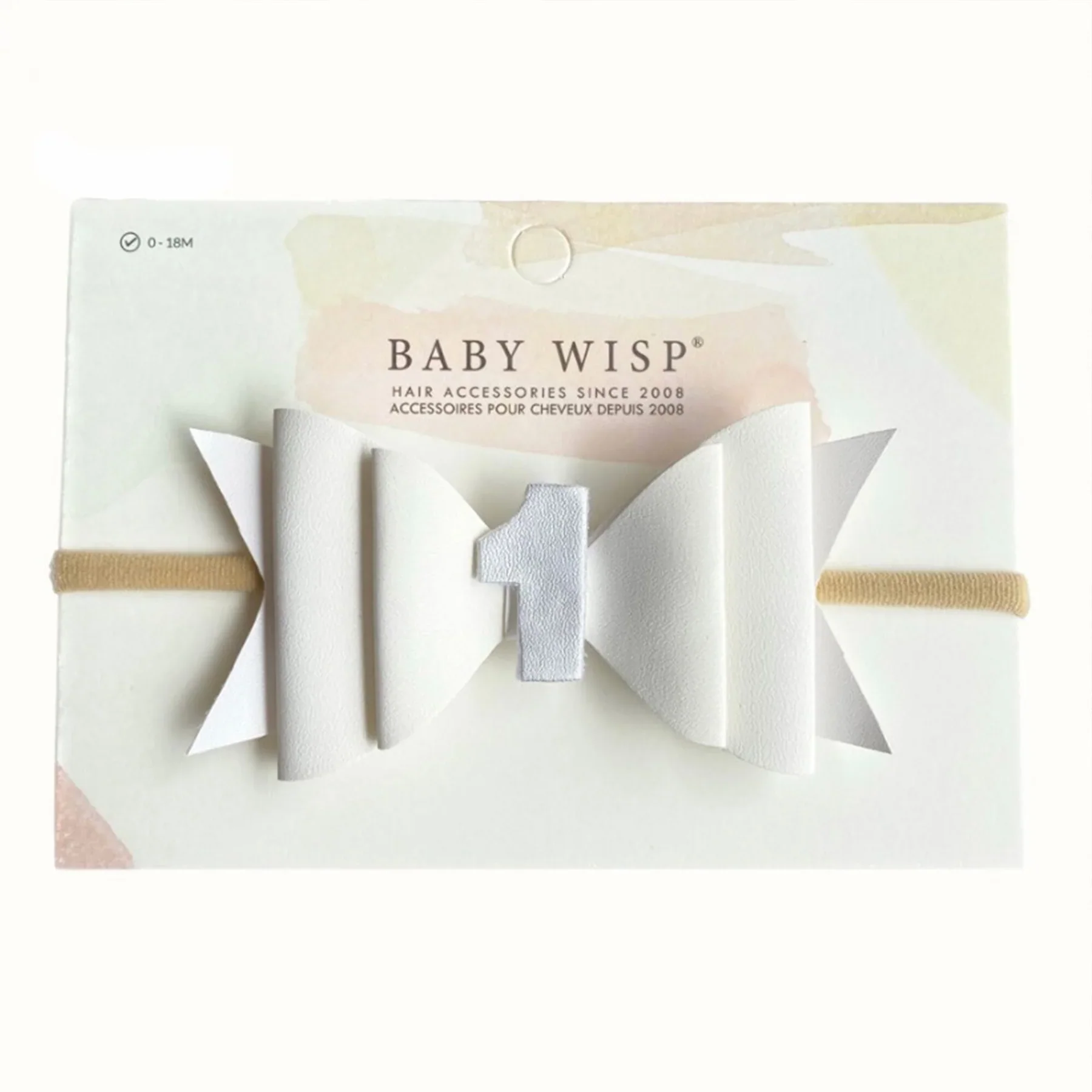 First Birthday Headband - White Hair Bow - Image 3