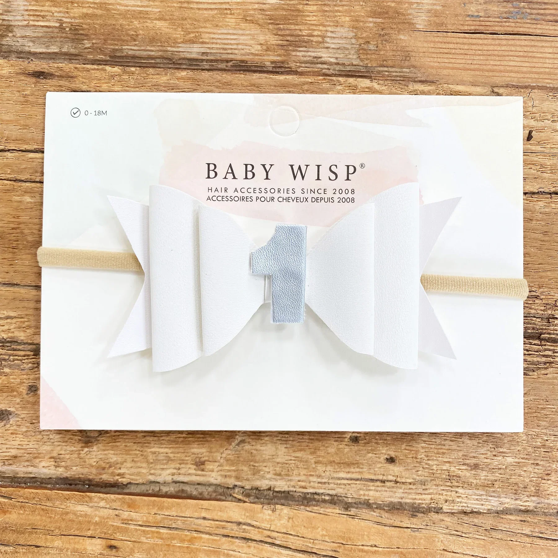 First Birthday Headband - White Hair Bow - Image 4