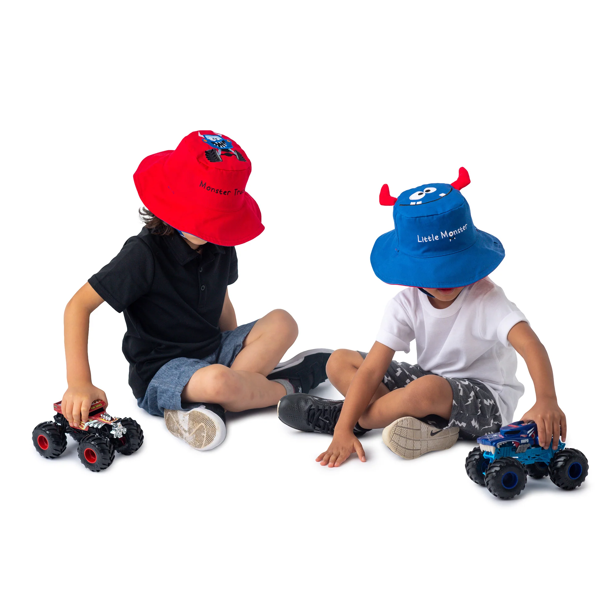 Kids UPF50+ Sun Hat - Monster/Car - Image 2