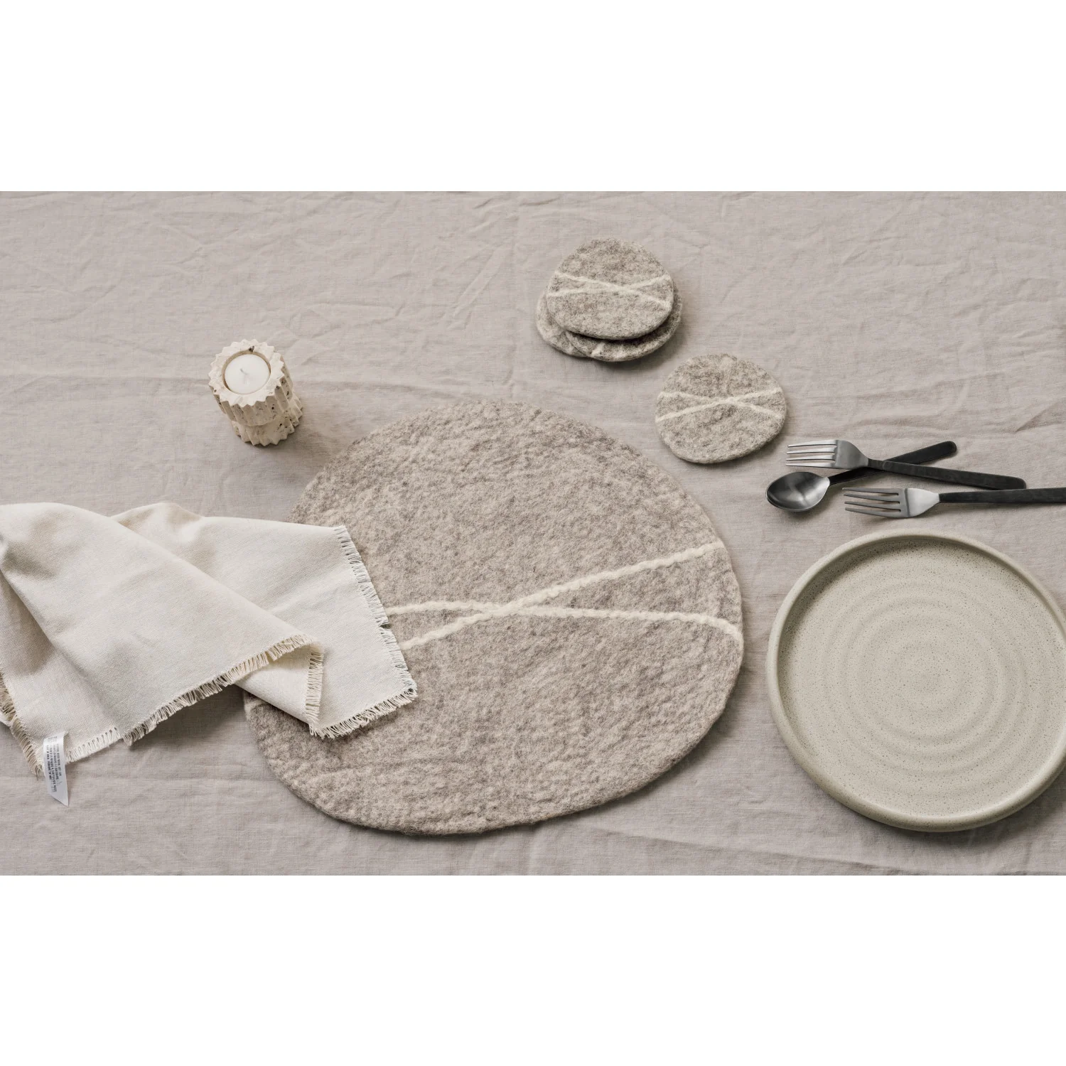 Flint Striato Felt Coaster - Set of 4 - Image 2
