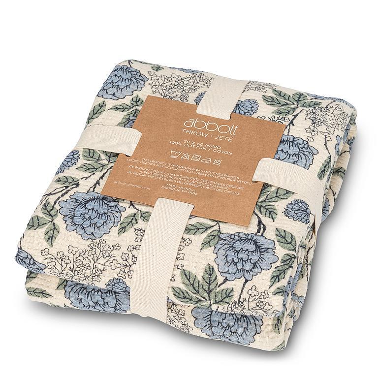 Blue Floral Throw - Image 2