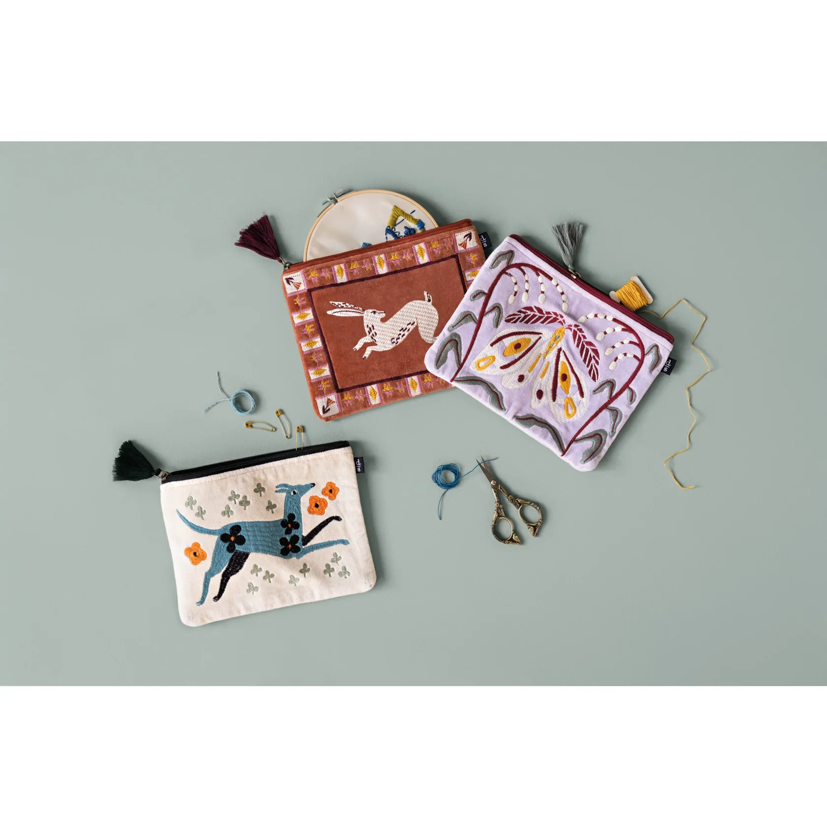 Folktale Embroidered Flat Pouch - Image 3