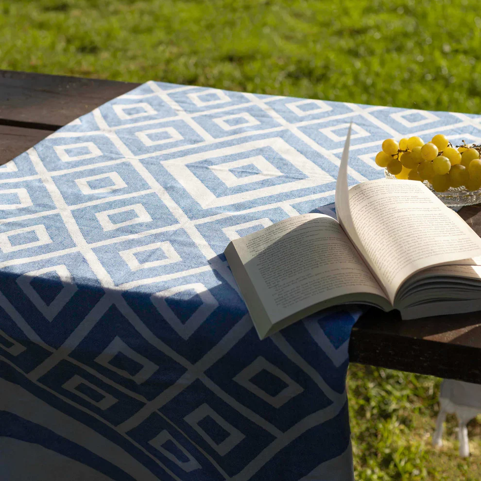 Geo Blue Turkish Body Towel - Image 3