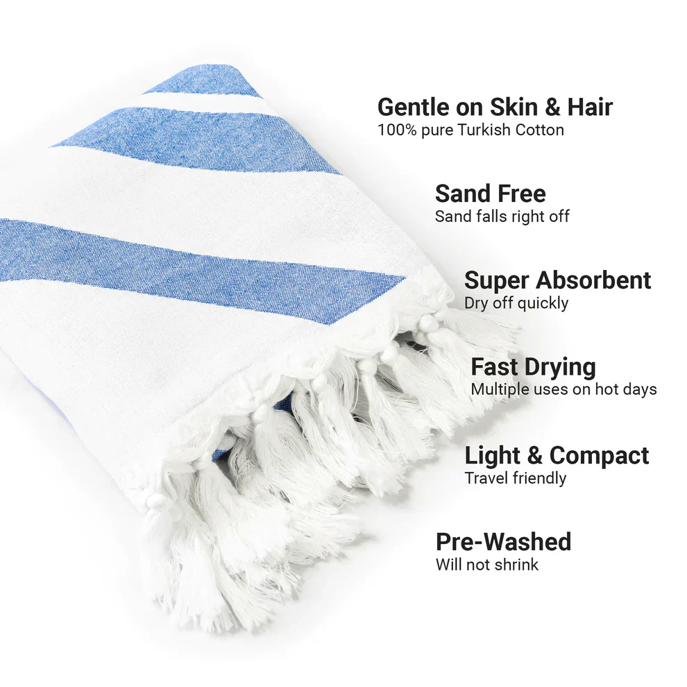 Geo Blue Turkish Body Towel - Image 8