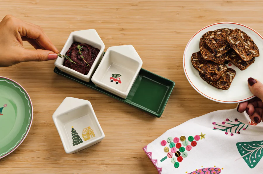 Glitzmas Christmas Dipping Dish With Tray Set - Image 2