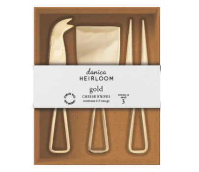 Gold Cheese Knives - Set of 3 - Image 3
