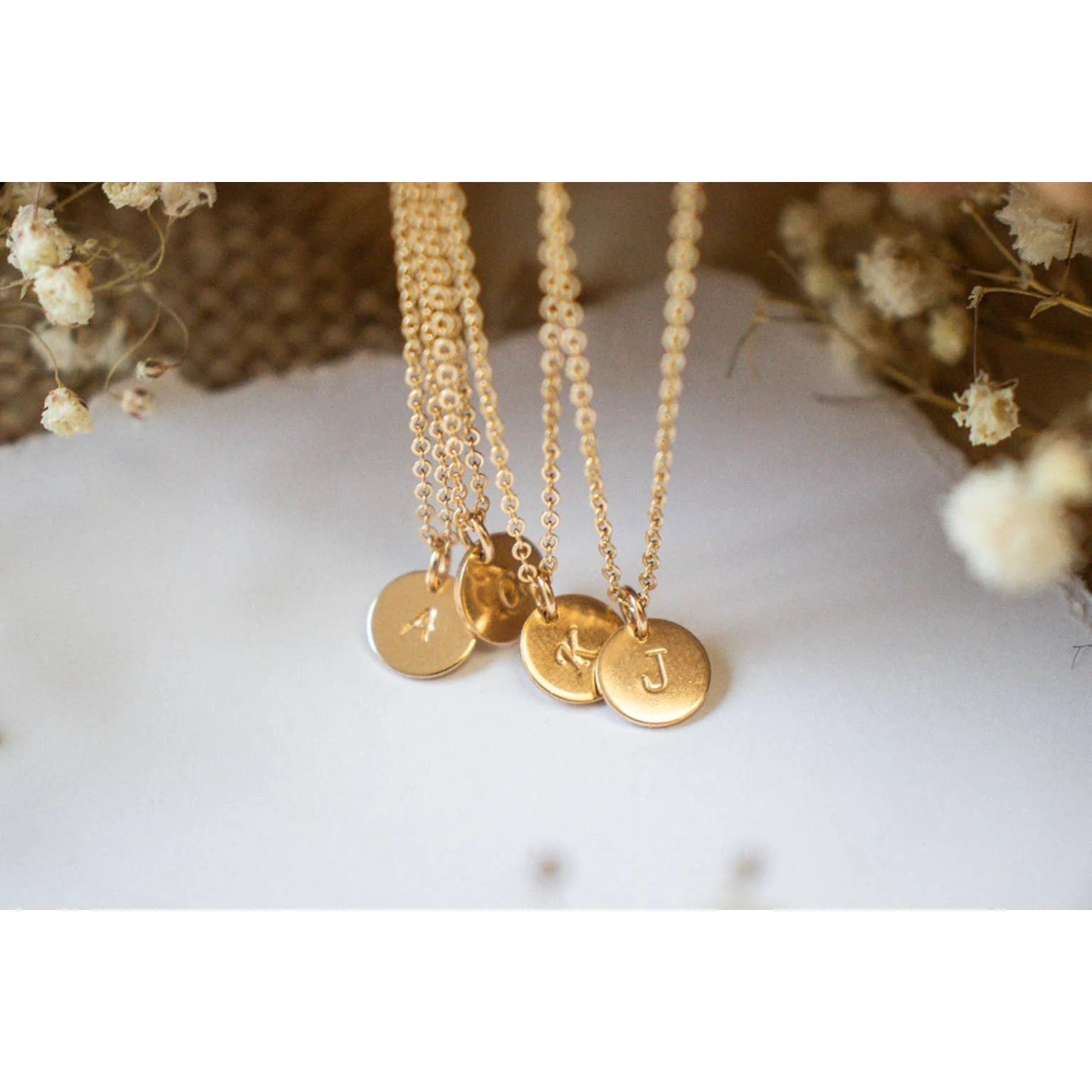 Gold Filled Disc Initial Necklace FINAL SALE - Image 2