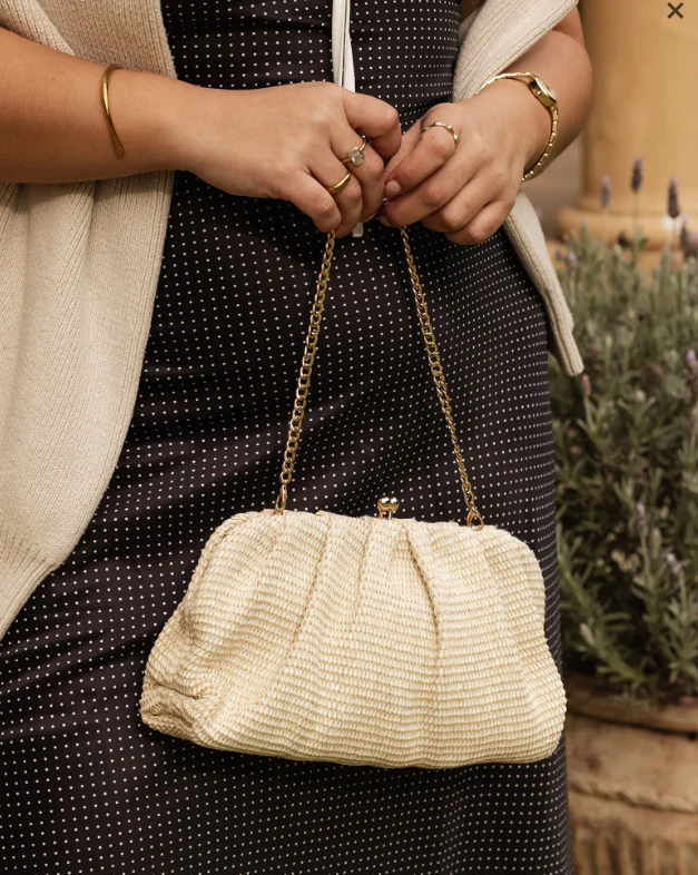 Goldie Clutch - Vanilla Raffia - Image 2