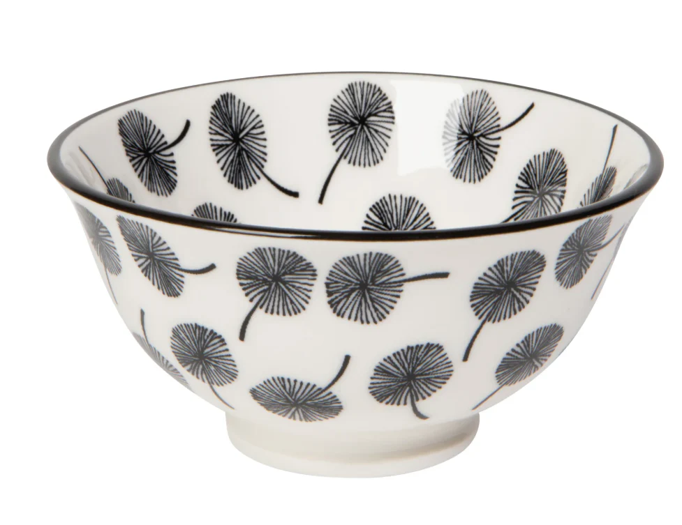 Gray Dandelion Stamped Bowl 3.5 Inch